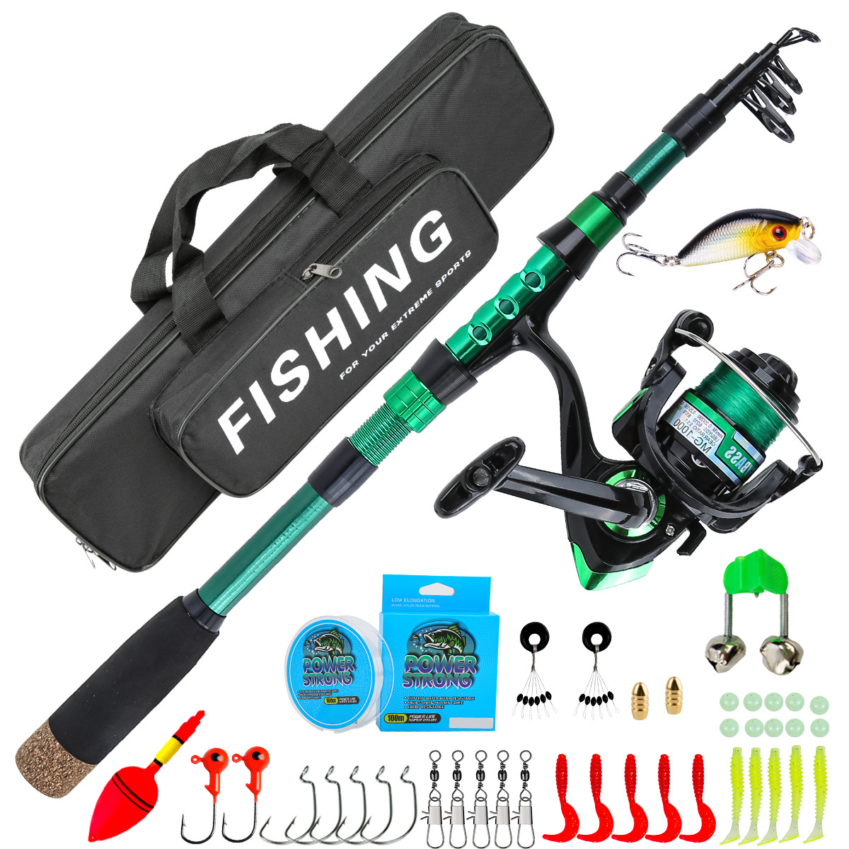 Fishing Line Box - Conjunto Completo de Pesca com Vara
