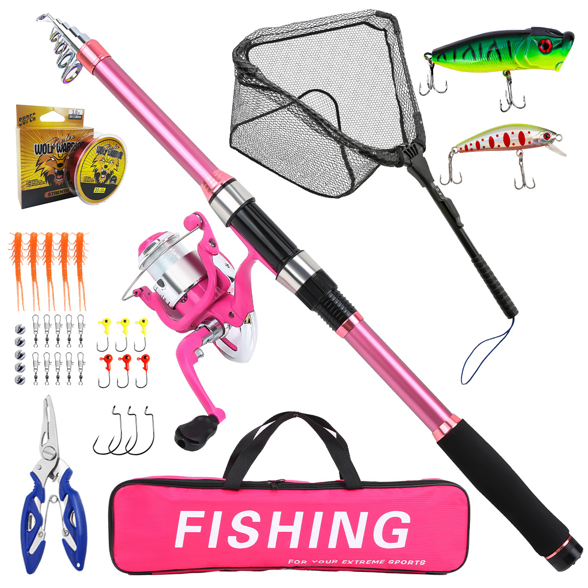 Conjunto completo de vara de p - Fishing Line Spooler avaliação e preço